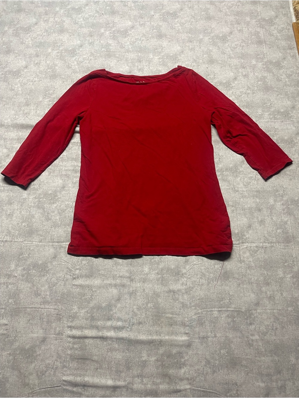 Merona Red Scoop Neck 3/4 Sleeve Tee
